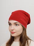 Шапка HAMMABURG арт. 8699903 LONG BEANIE REVERSIBLE JERSEY (красный / белый)
